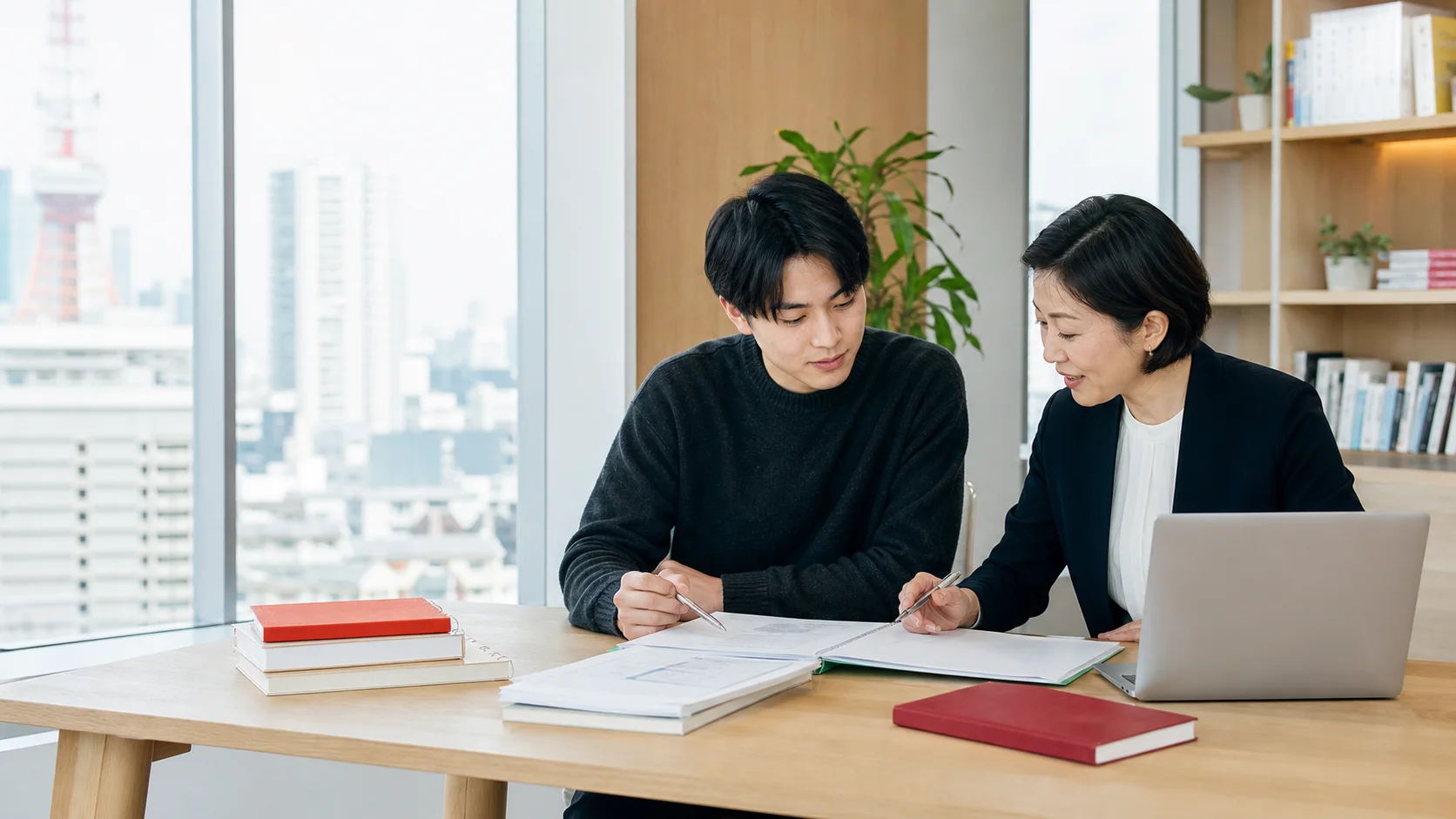 在东京接受日本大学升学咨询的留学生